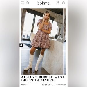 Bohme - Bubble Mini Dress in Mauve